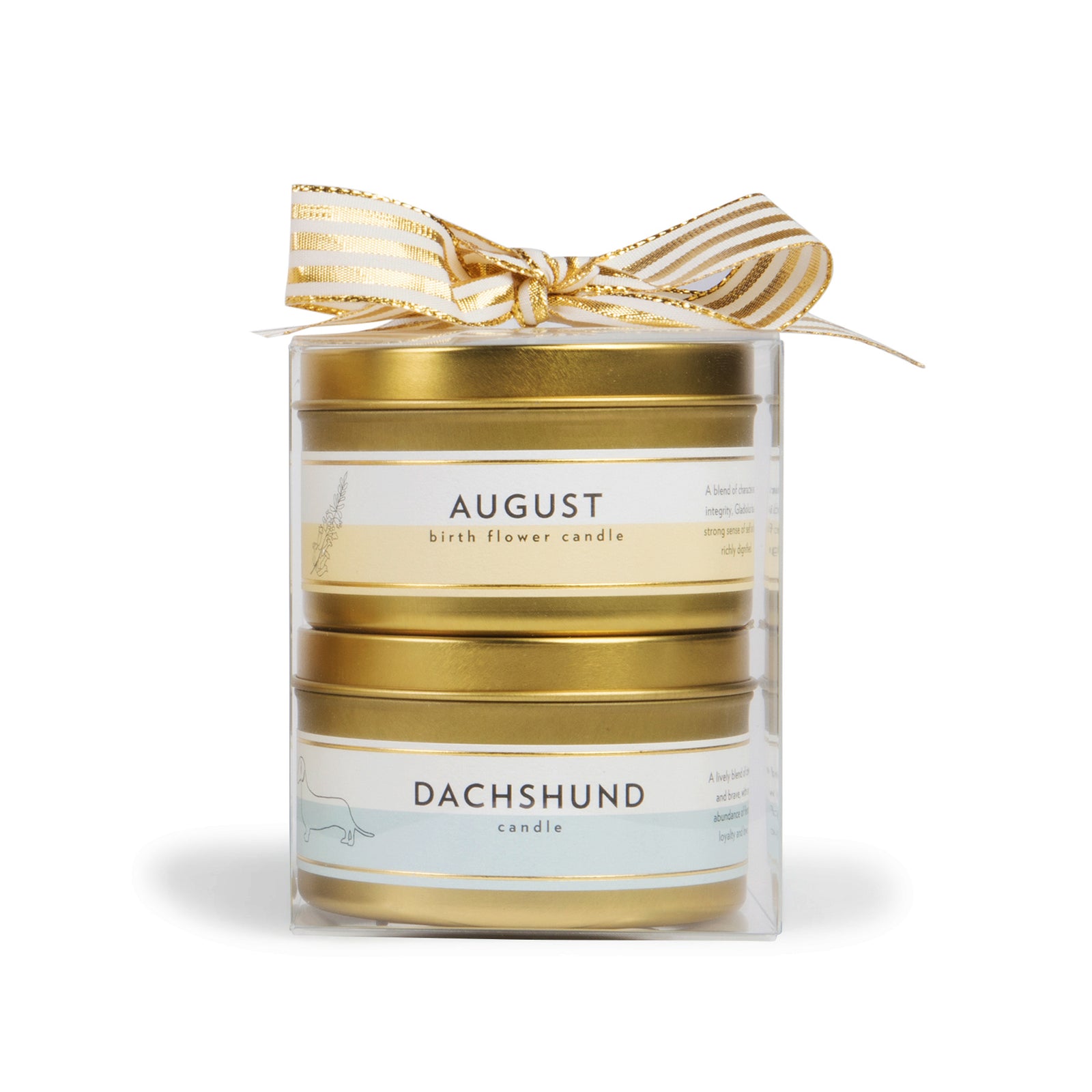Personalized Candle Gift Set | Create Your Own - 2 Large Gold Tin Soy Candles
