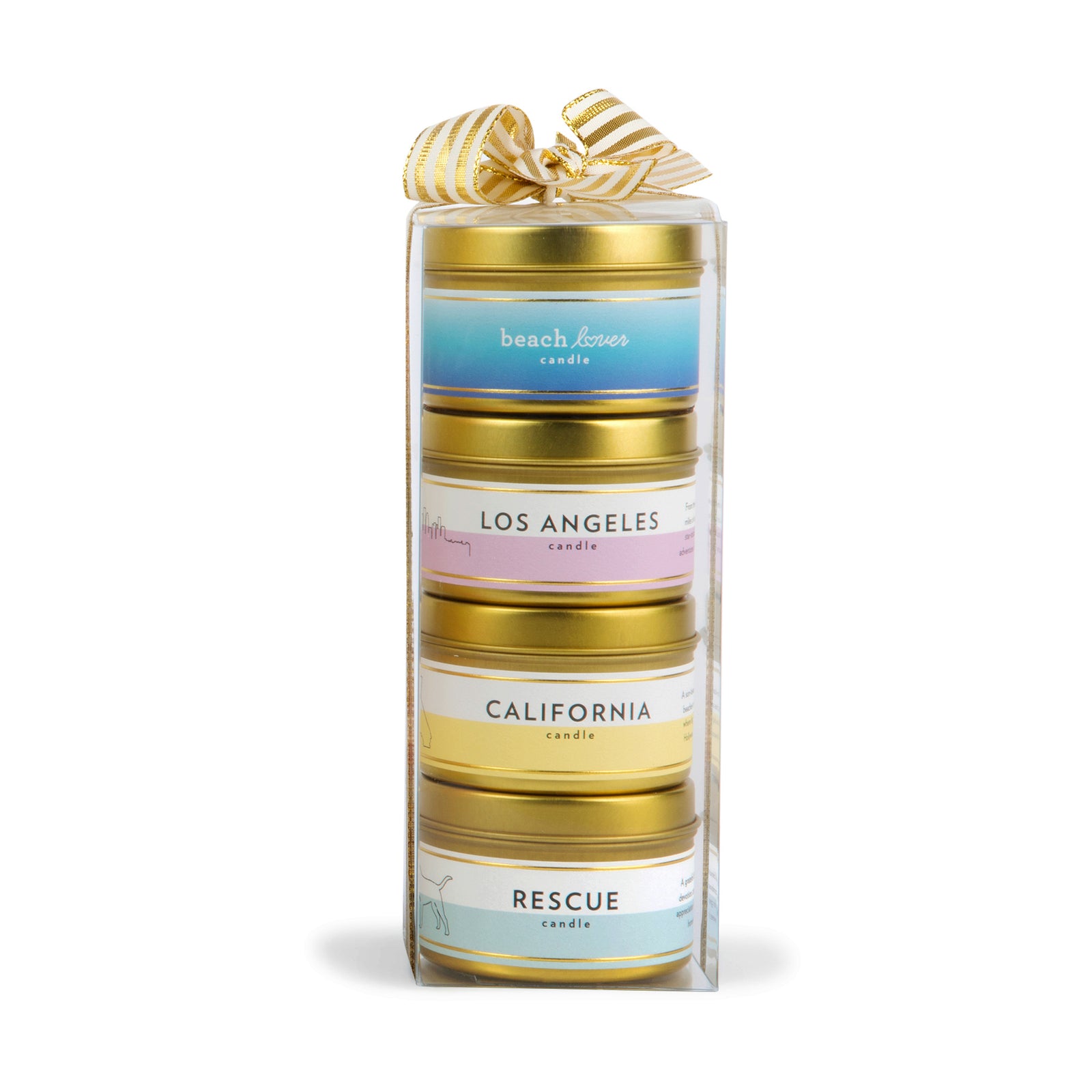 Personalized Candle Gift Set | Create Your Own - 4 Mini Gold Tin Soy Candles