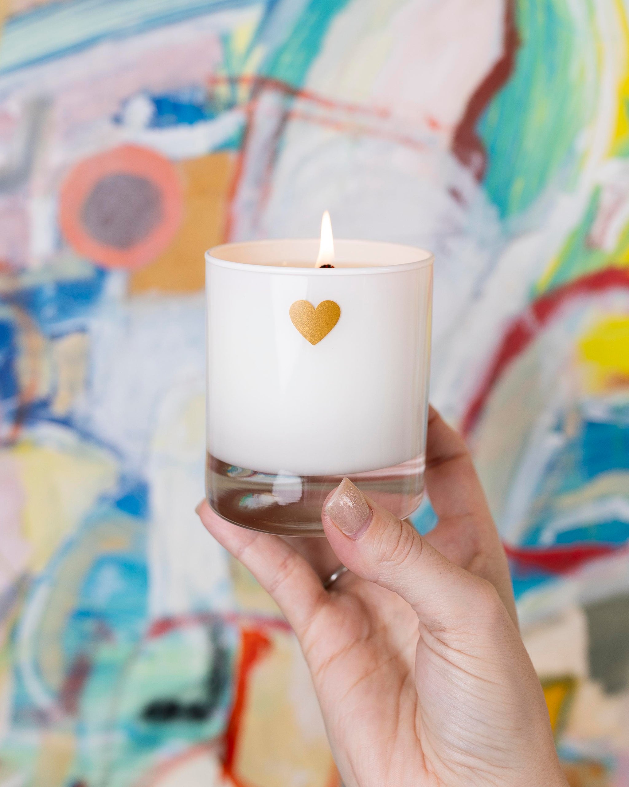 Reusable glass Beach Lover Candle styled for beach house decor
