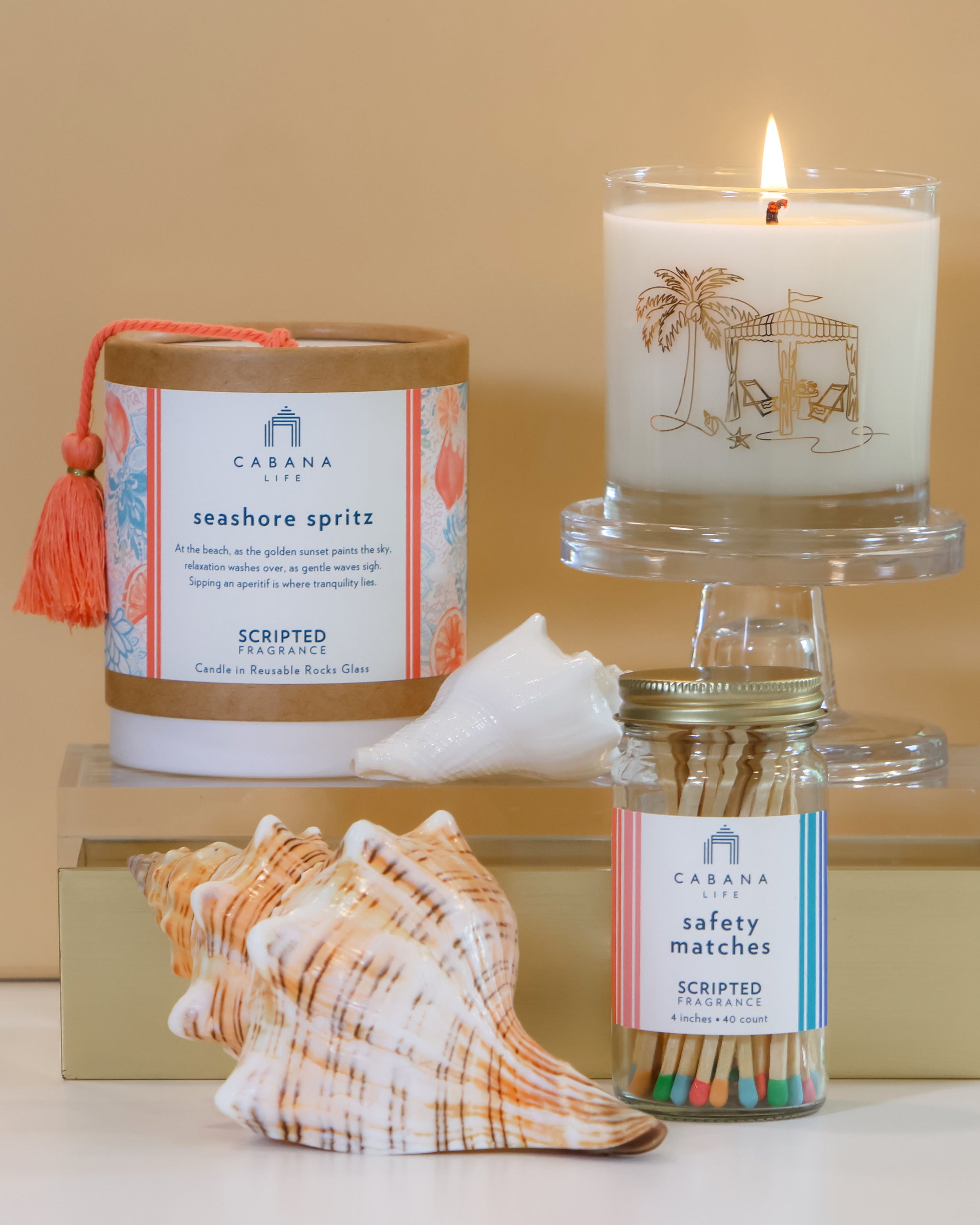 This 100% soy wax Seaside Spritz candle brings sunshine to any space—gift it with a vibrant Cabana Life beach tote for birthdays or bridesmaids.