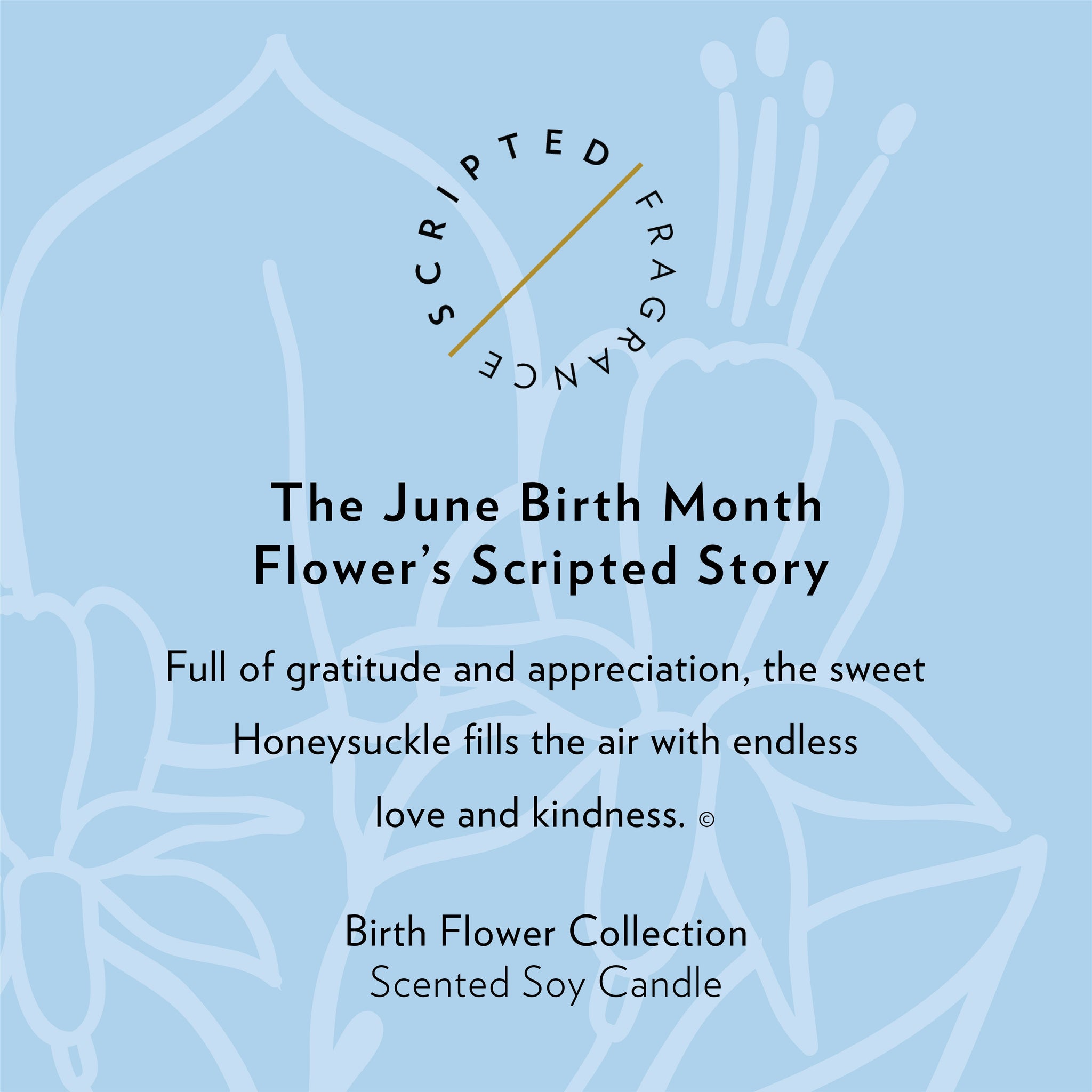 June Birth Month Flower Soy Candle, Honeysuckle Candle