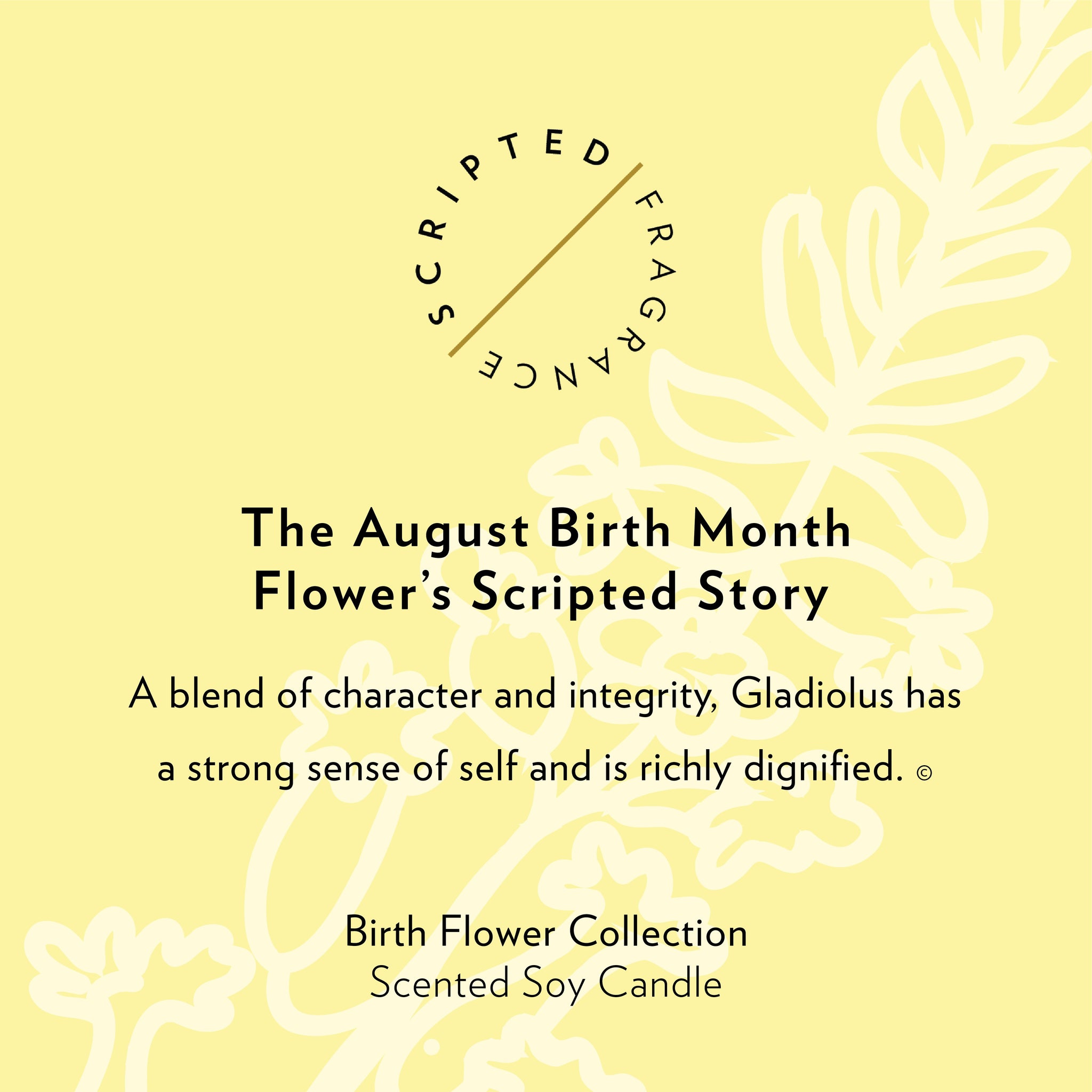 August Birth Month Flower Soy Candle, Wildflower Candle