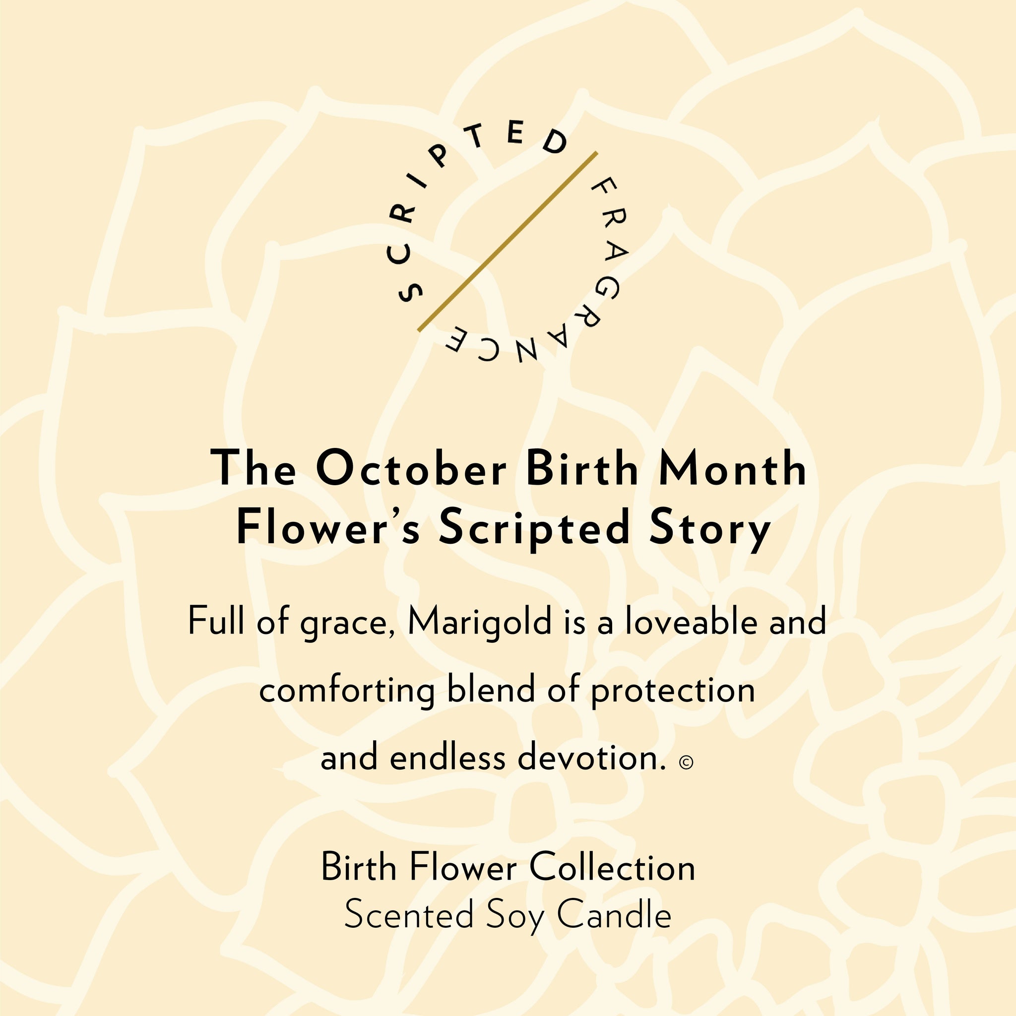 October Birth Month Flower Soy Candle, Fall Candle