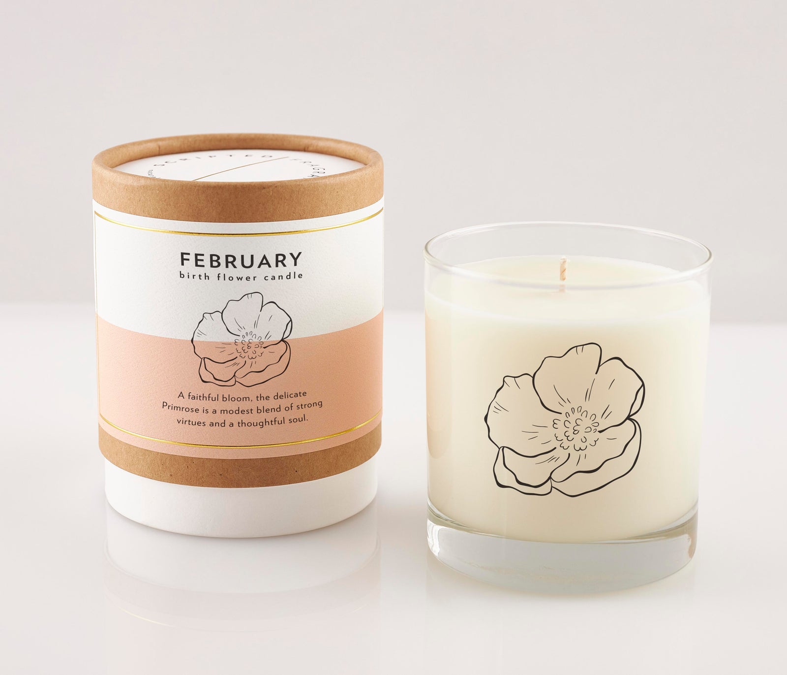 February Birth Month Flower Soy Candle, Primrose Candle