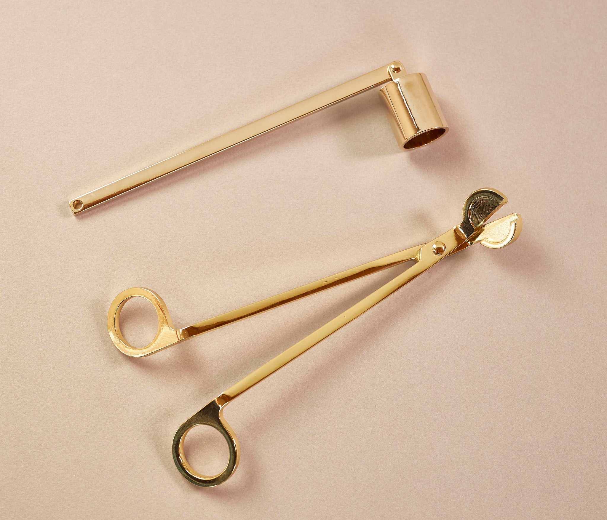 Gold Candle Accessories Set - Wick Trimmer & Snuffer