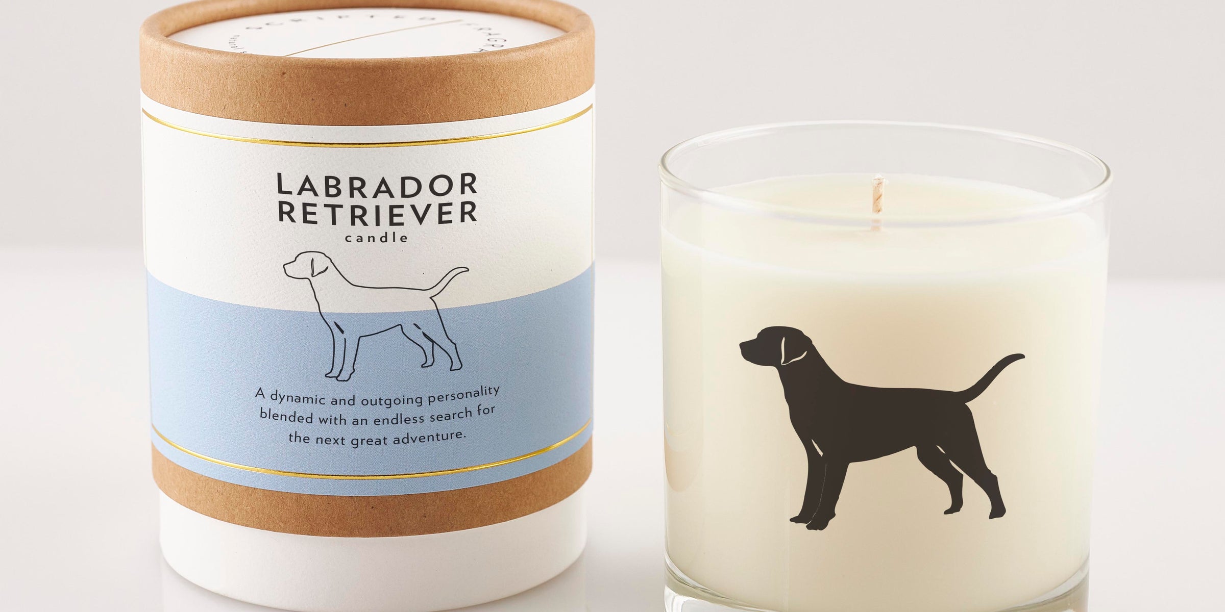 Labrador retriever soy candle in reusable glass tumbler