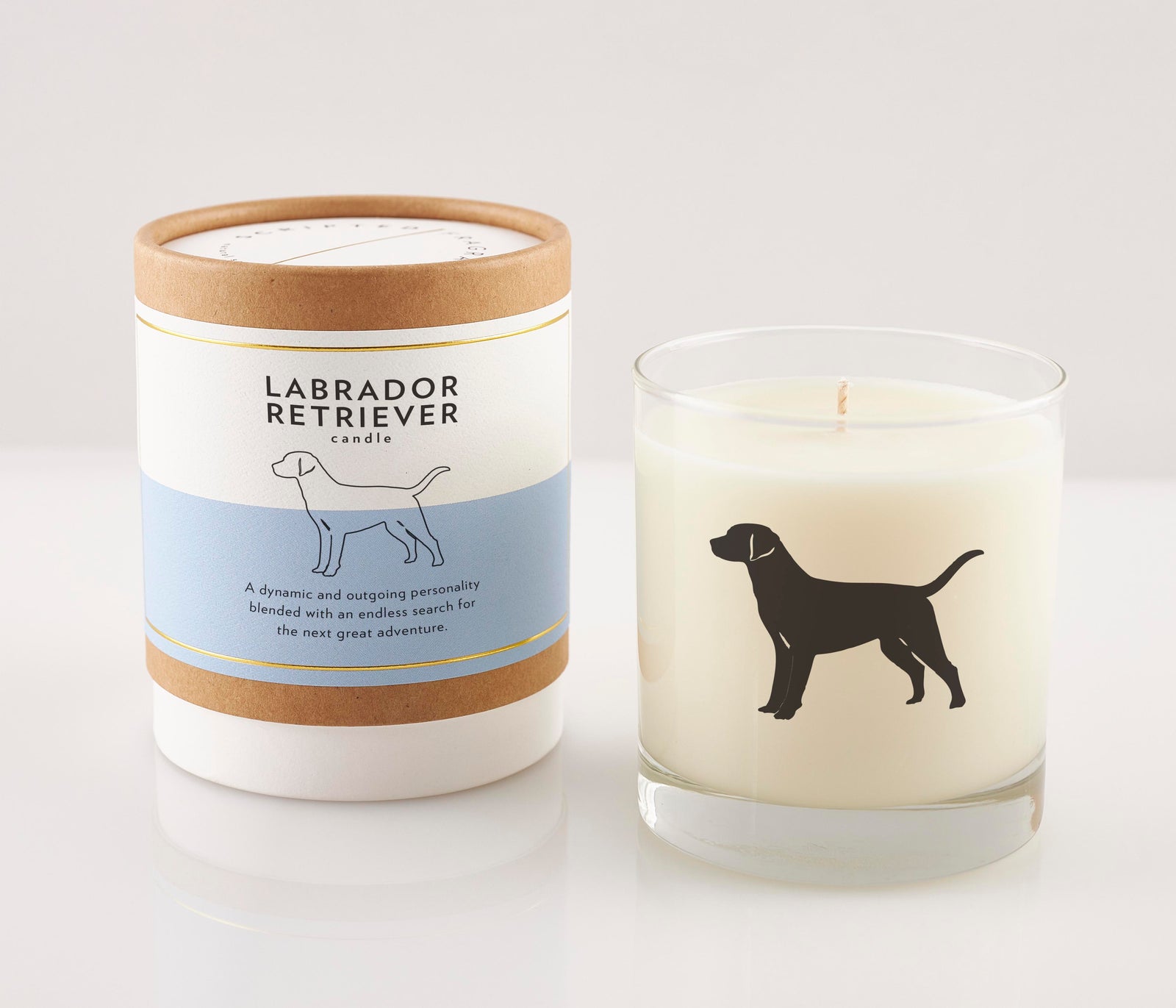 Labrador retriever soy candle in reusable glass tumbler