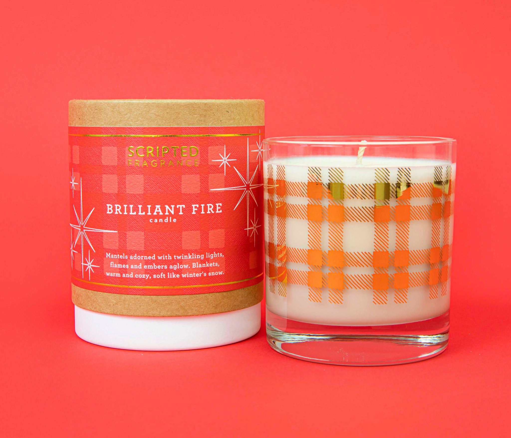 Holiday Cheers! Candle Gift Set | Luxury 22k Gold Reusable Rocks Glasses