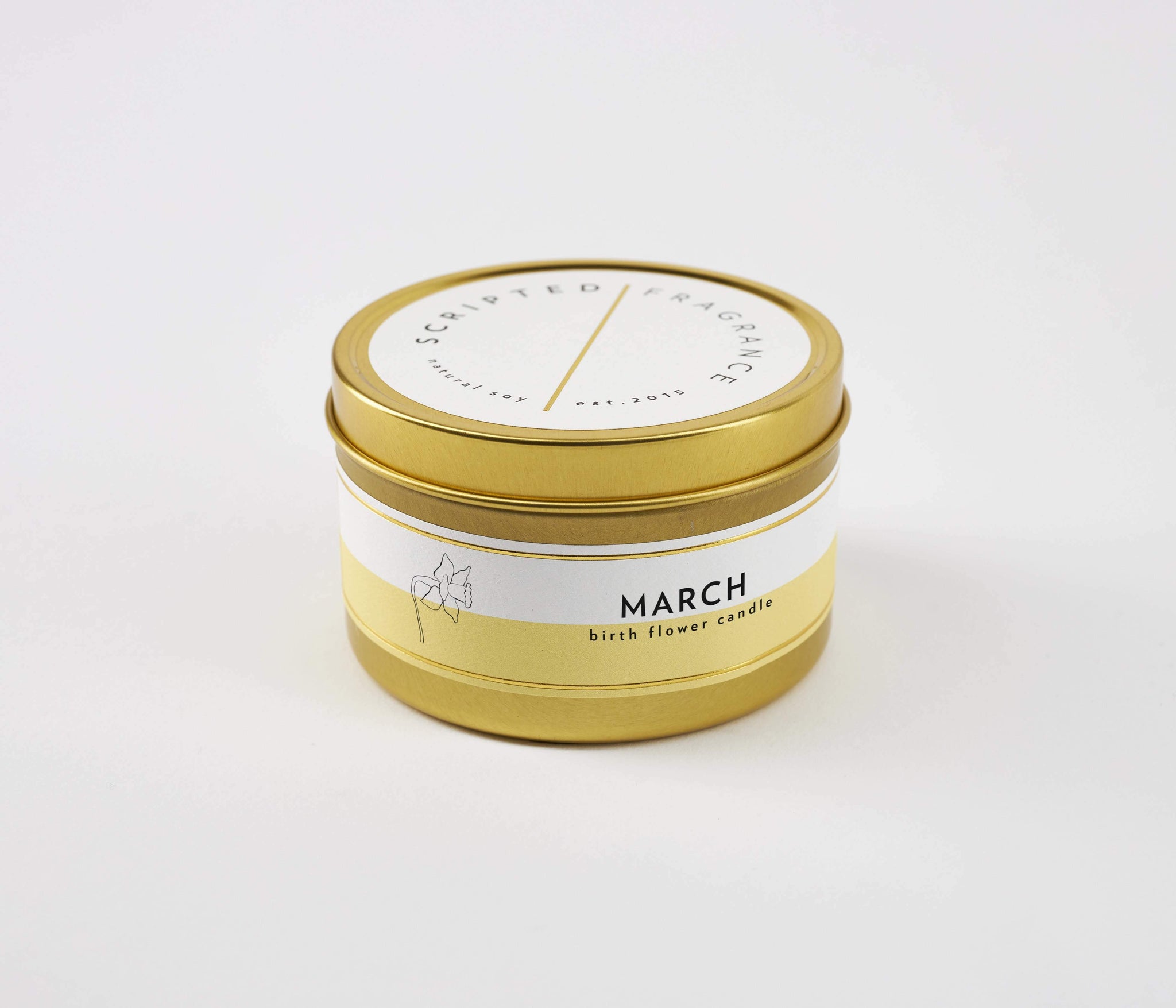 March Birth Month Flower Soy Candle, Daffodil Candle