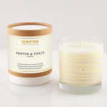 Prayer & Peace candle in reusable rocks glass with eucalyptus and lavender – a peaceful gift alternative to sympathy flowers.