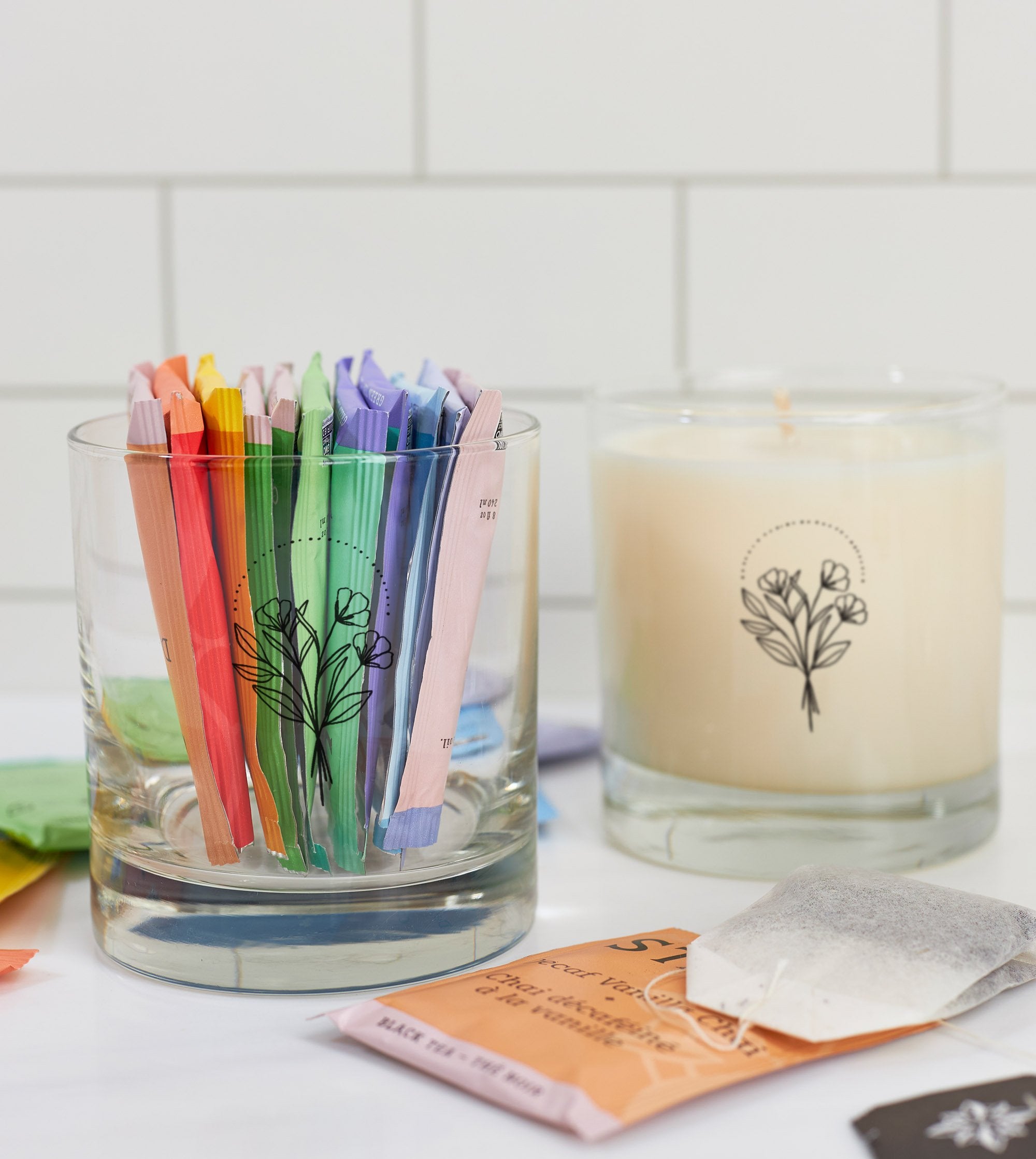 Hope candle in clean rocks glass – perfect for life transitions or journaling kits
