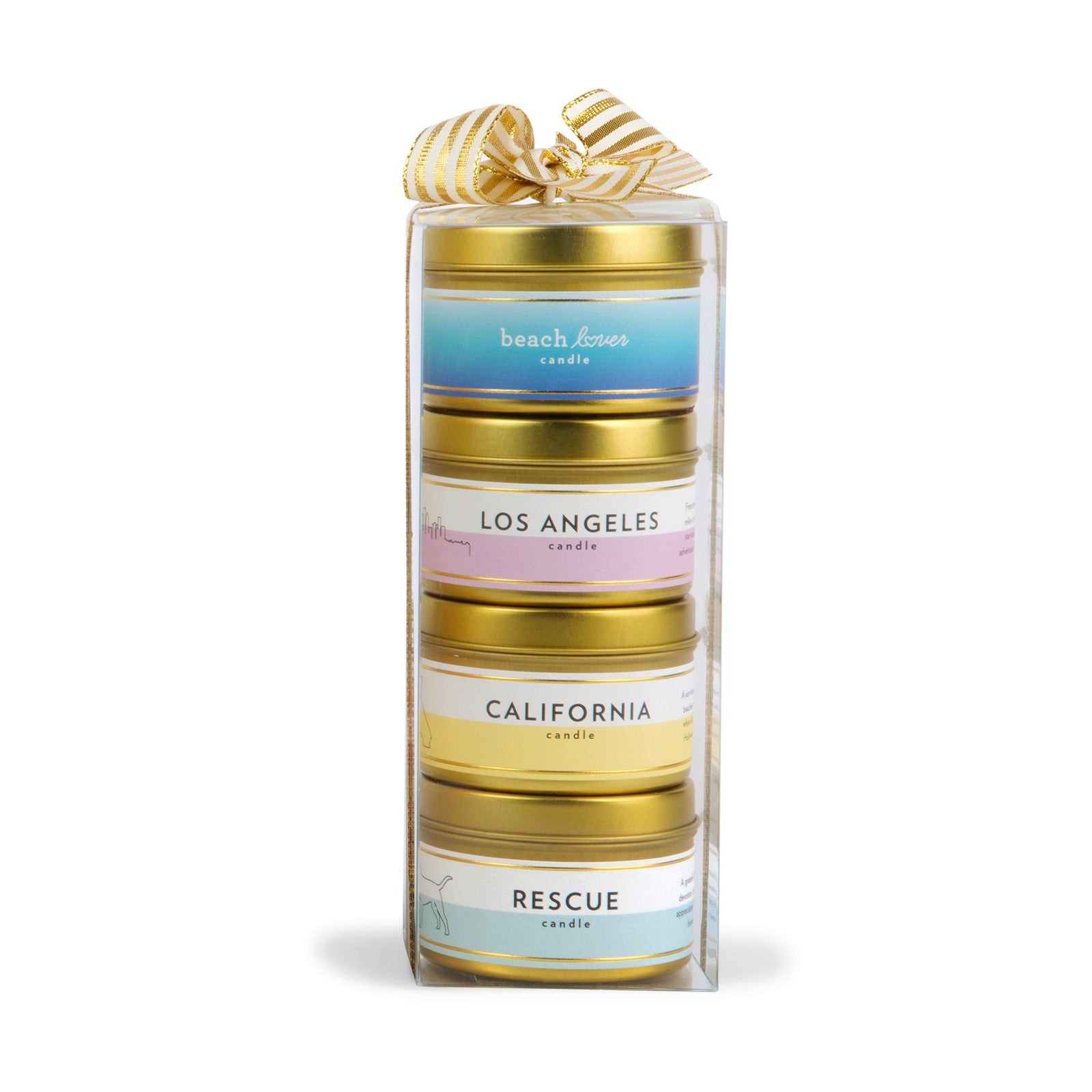 Personalized Candle Gift Set |  Create Your Own - 4 Mini Gold Tin Soy Candles