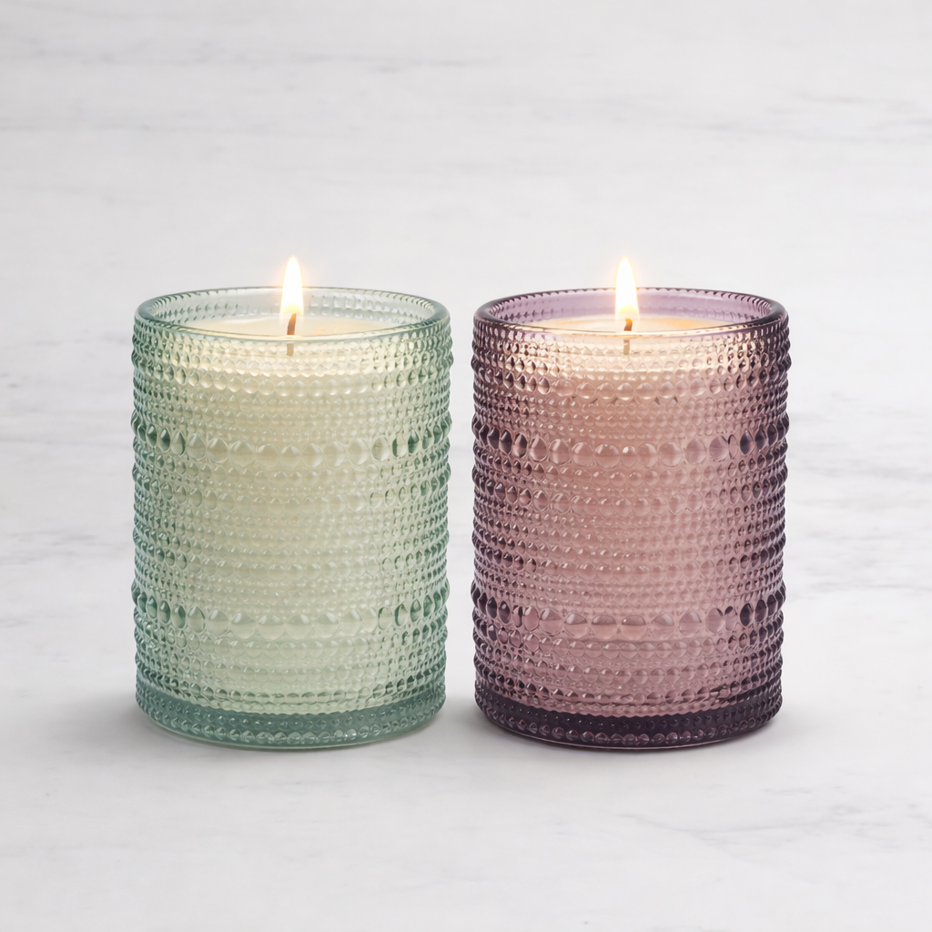 Scripted Glass Petaled Air Soy Candle – Gardenia and Floral in Hobnob Glassware ...