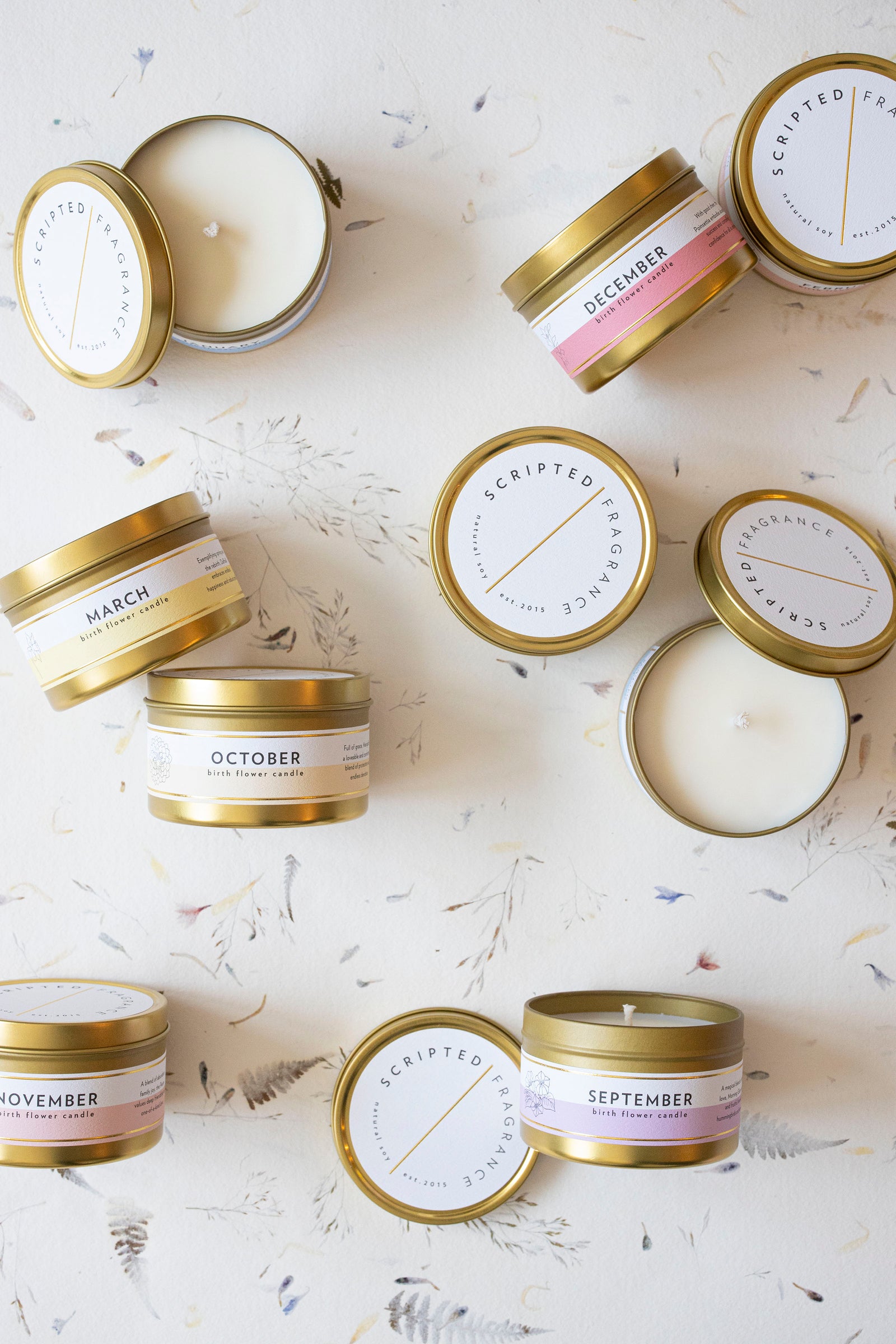 Bulk Candles for Special Events, Wedding Favors, & Corporate Gifting | Large Gold Tin Soy Candles