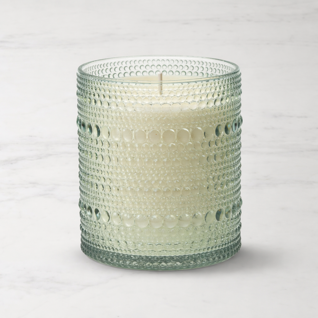 Washed Light Soy Candle in Hobnob Drinking Glass | Linen, Lavender & Lemon