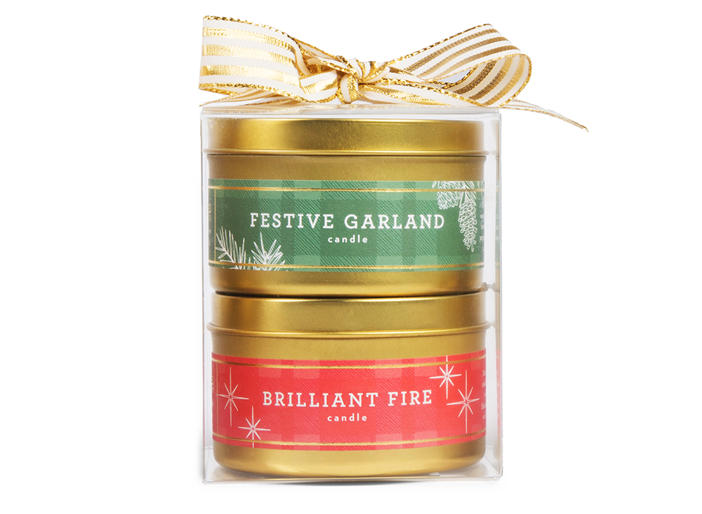 Luxury Holiday Candle Gift Set | Gold Tins