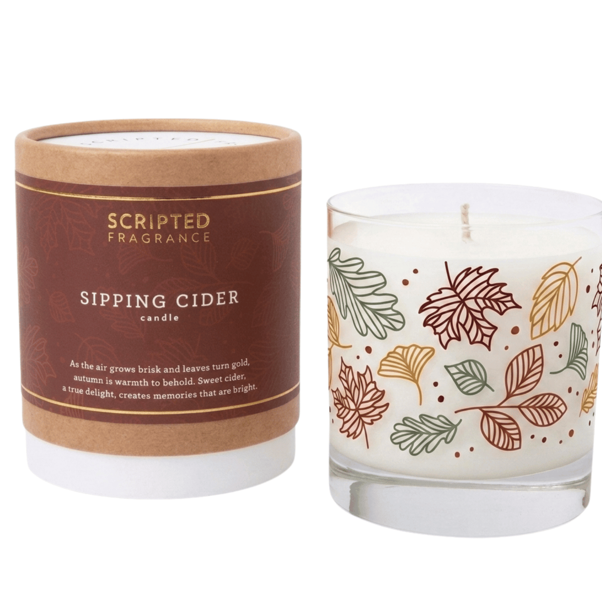 Sipping Cider Fall Autumn Soy Candle in Drinking Glass