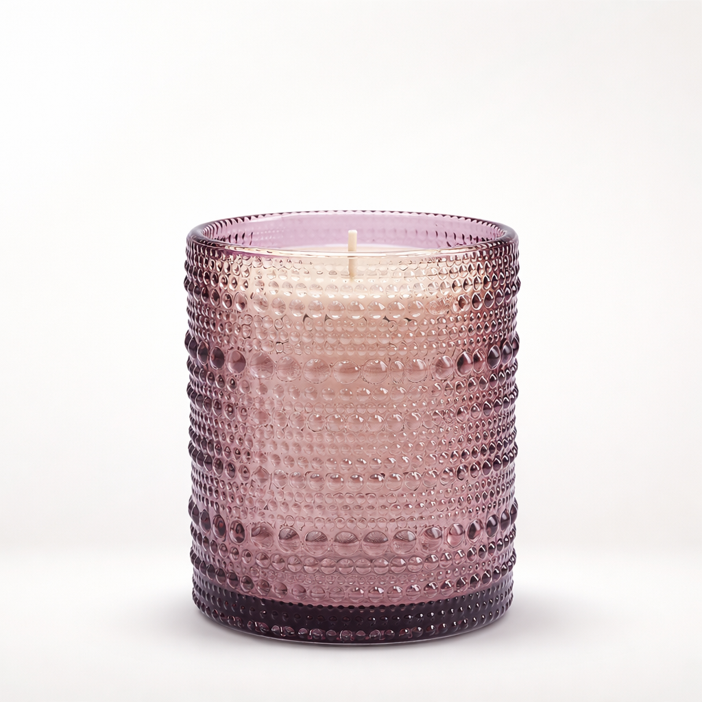 Petaled Air Soy Candle in Hobnail Drinking Glass | Gardenia & Green Leaves