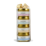 Seasonal Candle Gift Set |  4 Mini Gold Tin Soy Candles