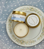 Mini Gold Tin Soy Candles | Wedding & Event Favors | Contemporary Package