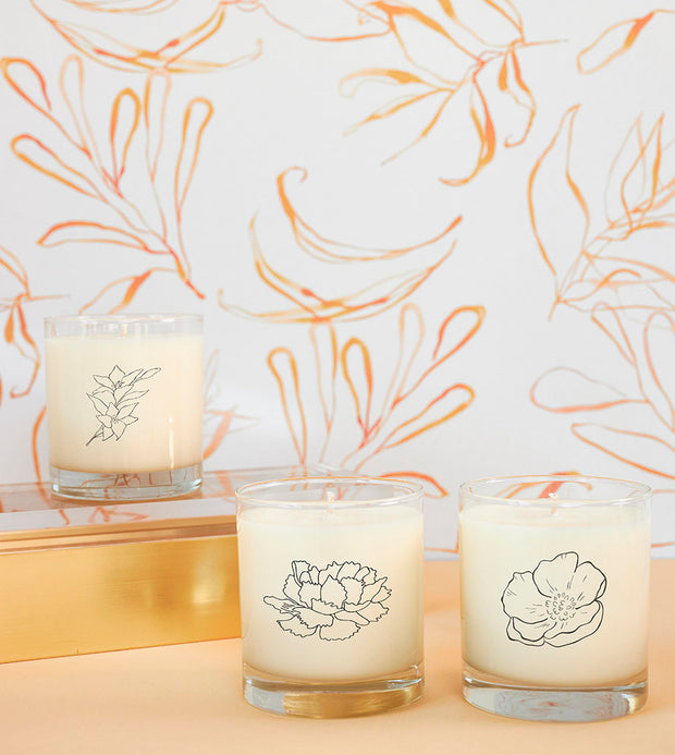 February Birth Month Flower Soy Candle