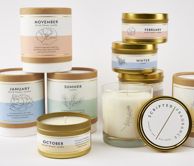 August Birth Month Flower Soy Candle