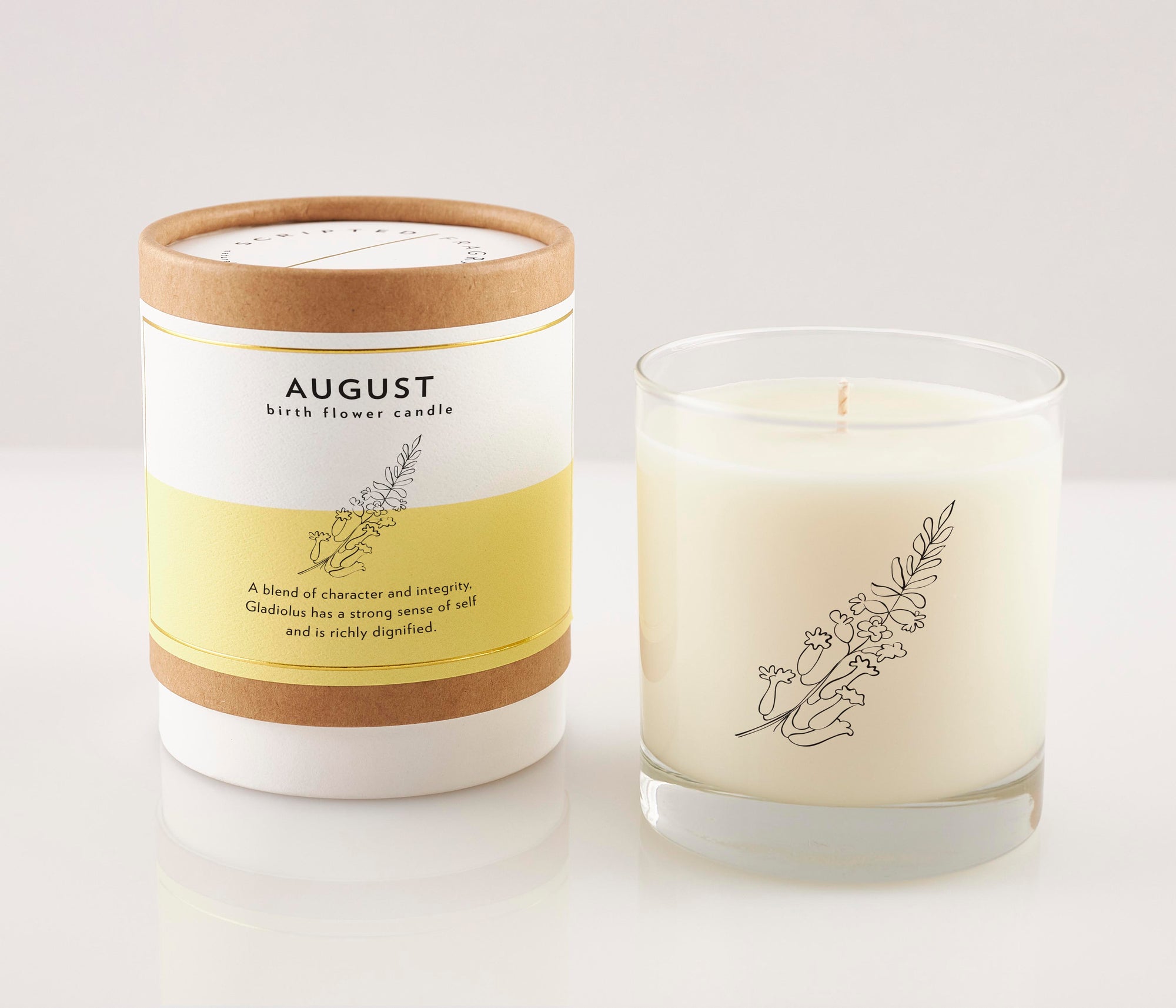 August Birth Month Flower Soy Candle, Wildflower Candle