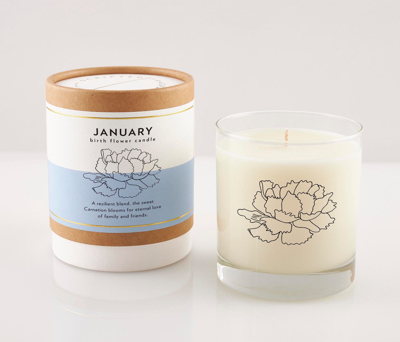 January Birth Month Flower Soy Candle