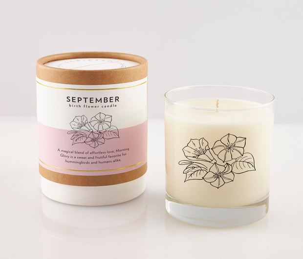 September Birth Month Flower Soy Candle