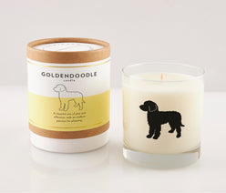 Goldendoodle candle in reusable glass for dog lovers