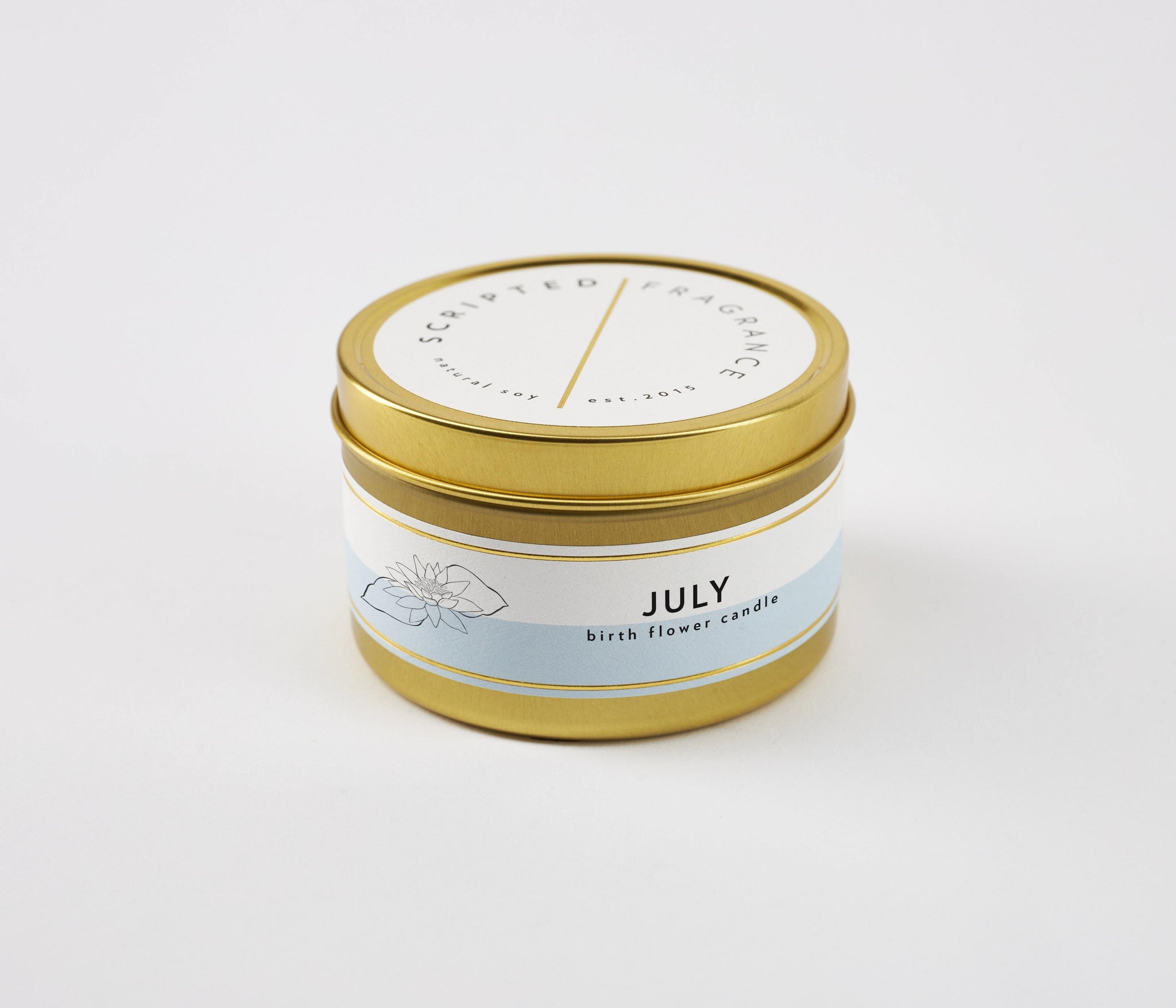 July Birth Month Flower Soy Candle