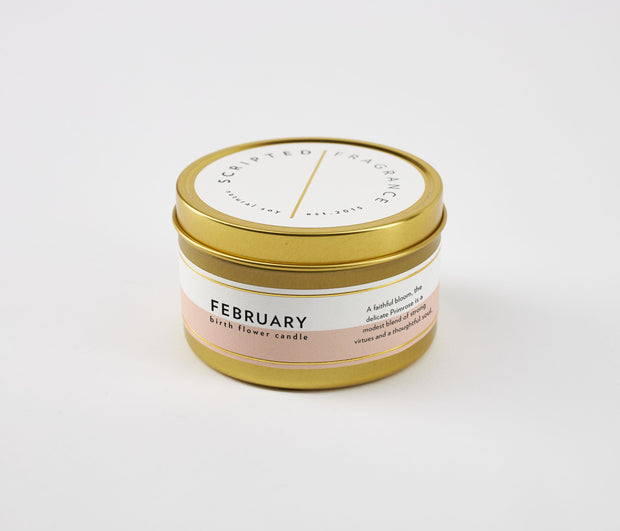 February Birth Month Flower Soy Candle